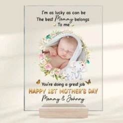 Custom Photo I'm As Lucky As Can Be - Family Personalized Custom Rectangle Shaped Acrylic Plaque - Mother's Day, Gift For Mom, Grandma