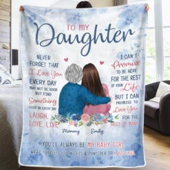 My Baby Girl - Family Personalized Custom Blanket - Birthday Gift From Mom
