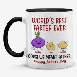 World’s Best Farter Ever - Family Personalized Custom Accent Mug - Father's Day, Birthday Gift For Dad