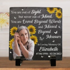 Custom Photo You Are Loved Beyond Words And Missed Beyond Measure - Memorial Personalized Custom Square Shaped Memorial Stone - Sympathy Gift For Family Members