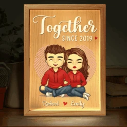 It Was Love At First Sight At Last Sight At Ever And Ever Sight - Couple Personalized Custom Frame Light Box - Gift For Husband Wife, Anniversary