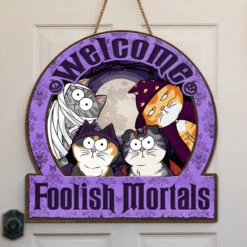 We Are Watching You - Cat Personalized Custom Shaped Home Decor Wood Sign - Halloween Gift For Pet Owners, Pet Lovers