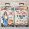 The Beach Is Calling And I Definitely Must Go - Travel Personalized Custom Luggage Cover - Gift For Traveling Lovers