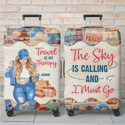 The Beach Is Calling And I Definitely Must Go - Travel Personalized Custom Luggage Cover - Gift For Traveling Lovers