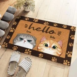 Hello Have A Nice Day - Cat Personalized Custom Home Decor Decorative Mat - Gift For Pet Owners, Pet Lovers -Pawfect House Store Thumb 2 17d19a82 e5af 4b04 a8fd 2df6c55bd13a