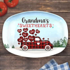 Nana's Sweathearts - Family Personalized Custom Platter - Christmas Gift For Grandma -Pawfect House Store Thumb 2 ccb683e2 5462 4808 bf37 a65057c8818d