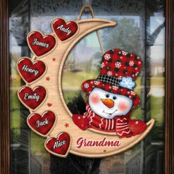 Grandkids Complete The Circle Of Love - Family Personalized Custom Shaped Home Decor Wood Sign - House Warming Gift, Christmas Gift For Grandma -Pawfect House Store Thumb 3 13bc2d95 46f9 4250 b6d7 3a509696a655