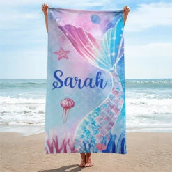 Embrace The Waves & Become A Mermaid - Bestie Personalized Custom Beach Towel - Summer Vacation Gift, Birthday Pool Party Gift For Best Friends, BFF, Sisters -Pawfect House Store Thumb 3 150d3882 cec2 479a 85a5 204fd4a96830