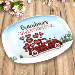 Nana's Sweathearts - Family Personalized Custom Platter - Christmas Gift For Grandma -Pawfect House Store Thumb 3 9342d0f5 c2ff 4d58 8aba c06137d7b408