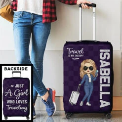 Just A Girl Who Loves Traveling - Travel Personalized Custom Luggage Cover - Holiday Vacation Gift, Gift For Adventure Travel Lovers -Pawfect House Store Thumb 3 9aa22285 a2cd 4533 a34d 29058f4806fb