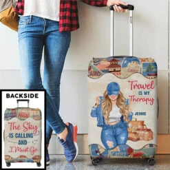The Beach Is Calling And I Definitely Must Go - Travel Personalized Custom Luggage Cover - Gift For Traveling Lovers -Pawfect House Store Thumb 3 b91563e0 1112 418b b75f a7ecfe999dfa