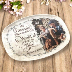 Custom Photo Next To You Is My Favorite Place - Couple Personalized Custom Platter - Gift For Husband Wife, Anniversary -Pawfect House Store Thumb 3 bd090b18 654e 46e2 9039 716d61208b87