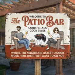 The Patio Bar Good Friends Good Times - Couple Personalized Custom Home Decor Metal Sign - House Warming Gift For Husband Wife, Anniversary -Pawfect House Store Thumb 3 fa0da114 19e5 4d8c bfee 004e7105d28b