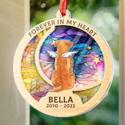 Forever In My Heart - Memorial Personalized Custom Suncatcher Ornament - Acrylic Round Shaped - Christmas Gift, Sympathy Gift For Pet Owners, Pet Lovers -Pawfect House Store Thumb 4 062c156a a278 4d0b b0a8 22e6ffb3e200