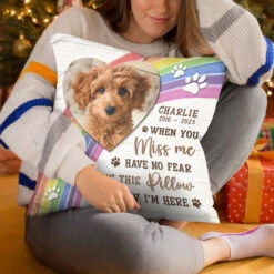 Custom Photo When You Miss Me Hug This Pillow - Memorial Personalized Custom Pillow - Sympathy Gift, Gift For Pet Owners, Pet Lovers -Pawfect House Store Thumb 4 175e66fb 8345 47fb 99b6 3b952ebf7a99