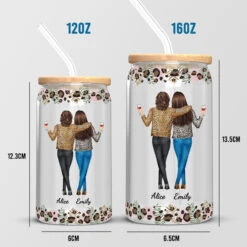 Thanks For Being My Unbiological Sister - Bestie Personalized Custom Glass Cup, Iced Coffee Cup - Gift For Best Friends, BFF, Sisters -Pawfect House Store Thumb 4 86766c2e 3746 4ad2 beee 0d5e7205f793