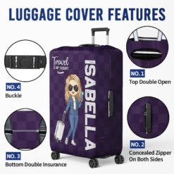 Just A Girl Who Loves Traveling - Travel Personalized Custom Luggage Cover - Holiday Vacation Gift, Gift For Adventure Travel Lovers -Pawfect House Store Thumb 4 9a648714 c2b0 46d1 9128 acb47cf27bda