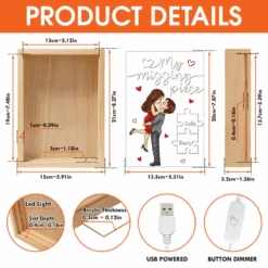 My Missing Piece - Couple Personalized Custom Frame Light Box - Gift For Husband Wife, Anniversary -Pawfect House Store Thumb 5 99c79a67 1de7 442f 935c 9d73f2d16ce9