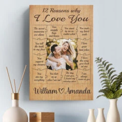 Custom Photo 12 Reasons Why I Love You - Couple Personalized Custom Vertical Canvas - Gift For Husband Wife, Anniversary -Pawfect House Store Thumb 6 978dc611 e6cf 4ed6 bb73 74be1827e1d9
