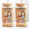 Congrats On Your Escape - Coworker Personalized Custom Glass Cup, Iced Coffee Cup - Appreciation, Retirement Gift For Coworkers