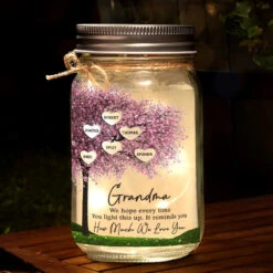 It Reminds You How Much We Love You - Family Personalized Custom Mason Jar Light - Gift For Mom, Grandma
