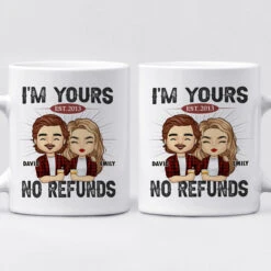 Happier With You - Couple Personalized Custom Mug - Gift For Husband Wife, Anniversary