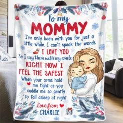 Safe In Your Arms - Family Personalized Custom Blanket - Baby Shower Gift, Christmas Gift For First Mom