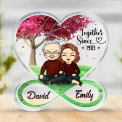 Together We Are Stronger - Couple Personalized Custom Infinity Heart Shaped Acrylic Plaque - Gift For Husband Wife, Anniversary