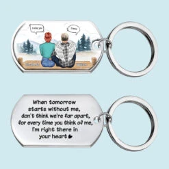 For Every Time You Think Of Me, I'm Right There In Your Heart - Personalized Keychain