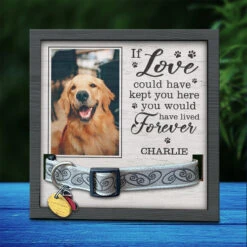 Custom Photo If Love Could Have Kept You Here - Memorial Personalized Custom Pet Loss Sign, Collar Frame - Sympathy Gift For Pet Owners, Pet Lovers