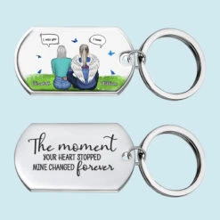 The Moment Your Heart Stopped - Personalized Keychain - Gift For Couples, Husband Wife