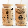 Witches Coffee - Personalized Custom Witch Glass Cup, Iced Coffee Cup - Halloween Gift For Witches, Yourself
