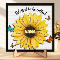 Blessed To Be Called - Family Personalized Custom 2-Layered Wooden Plaque With Stand - House Warming Gift For Grandma