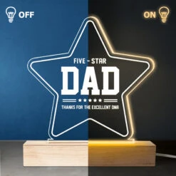 Five-Star Papa, Thanks For Excellent DNA - Family Personalized Custom 3D LED Light - Father's Day, Birthday Gift For Dad -Pawfect House Store Thumb3 0aff0772 f165 425b 9959 0764e6c8df36