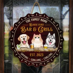 Family Pet Bar & Grill - Dog & Cat Personalized Custom Shaped Home Decor Wood Sign - House Warming Gift For Pet Owners, Pet Lovers -Pawfect House Store Thumb3 1eaff5f4 0853 4720 a132 8163d96238a9