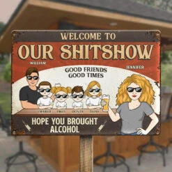 Welcome To Our Shitshow - Couple Personalized Custom Home Decor Metal Sign - House Warming Gift For Husband Wife, Anniversary -Pawfect House Store Thumb3 32d2c2ac c153 4559 8c8f feea13be5e37