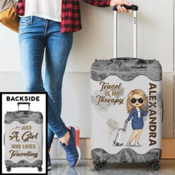 A Girl Who Loves Traveling - Travel Personalized Custom Luggage Cover - Holiday Vacation Gift, Gift For Adventure Travel Lovers -Pawfect House Store Thumb3 3826a467 9543 434a a933 5ed6c646e11b