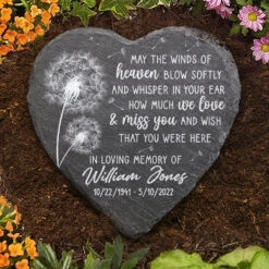 In Loving Memory Of - Memorial Personalized Custom Heart Shaped Memorial Stone - Sympathy Gift For Family Members -Pawfect House Store Thumb3 4b1f2335 1199 4545 a114 8bc58375e0f6