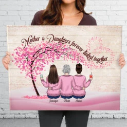 Mother & Daughters Forever Linked Together - Family Personalized Custom Horizontal Canvas - Mother's Day, Birthday Gift For Mom -Pawfect House Store Thumb3 a894a818 33c4 44a4 bcc5 6a1aa6a58750