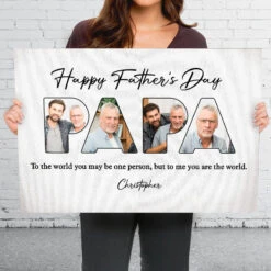 Custom Photo Happy Father's Day, Papa - Family Personalized Custom Horizontal Canvas - Father's Day, Birthday Gift For Dad, Grandpa -Pawfect House Store Thumb3 fbd35fa0 b566 4977 9ffb f85f1bf20558
