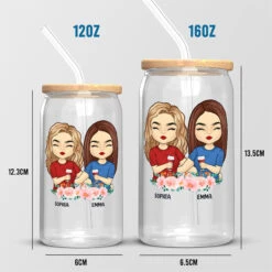 Our Friendship Is Endless - Bestie Personalized Custom Glass Cup, Iced Coffee Cup - Gift For Best Friends, BFF, Sisters -Pawfect House Store Thumb4 07c55494 0f73 42b8 b077 c981d78db8fc