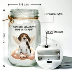 Custom Photo Forever In My Heart - Memorial Personalized Custom Mason Jar Light - Sympathy Gift For Pet Owners, Pet Lovers -Pawfect House Store Thumb4 1 c3469fc7 7dc4 4473 9729 5e7424737e9b