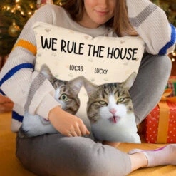 Custom Photo I Rule The House - Cat Personalized Custom Pillow - Gift For Pet Owners, Pet Lovers -Pawfect House Store Thumb4 2d6a781f 9991 494a a67e b2f80454e9e7