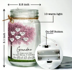 It Reminds You How Much We Love You - Family Personalized Custom Mason Jar Light - Gift For Mom, Grandma -Pawfect House Store Thumb4 4