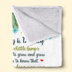 I'm Just A Little Bump - Family Personalized Custom Baby Blanket - Baby Shower Gift, First Christmas Gift, Christmas Gift For First Mom -Pawfect House Store Thumb4 422c3022 ad2d 4abf adf8 e9a268151d52