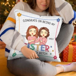 Being My Sister You Lucky - Family Personalized Custom Pillow - Gift For Siblings, Brothers, Sisters -Pawfect House Store Thumb4 6477f130 2607 4642 b4ce 2df39289729d