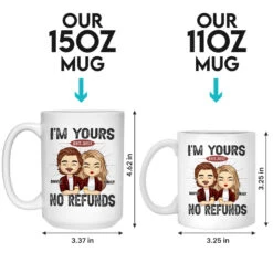 Happier With You - Couple Personalized Custom Mug - Gift For Husband Wife, Anniversary -Pawfect House Store Thumb4 71c26156 5462 462f b95b 125d4529209f
