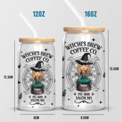 Witches Brew Coffee Co - Personalized Custom Witch Glass Cup, Iced Coffee Cup - Halloween Gift For Witches, Yourself -Pawfect House Store Thumb4 b11a0a4d cdda 422d 9683 817acf52738c