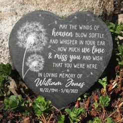 In Loving Memory Of - Memorial Personalized Custom Heart Shaped Memorial Stone - Sympathy Gift For Family Members -Pawfect House Store Thumb4 bfe6352c 4ed1 4ba5 8f5b 7b05693d3704