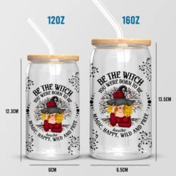 Be The Witch You Were Born To Be - Personalized Custom Witch Glass Cup, Iced Coffee Cup - Halloween Gift For Witches, Yourself -Pawfect House Store Thumb4 c04a9c2e 52be 40bb 9a7c 1cfc0b3a062d